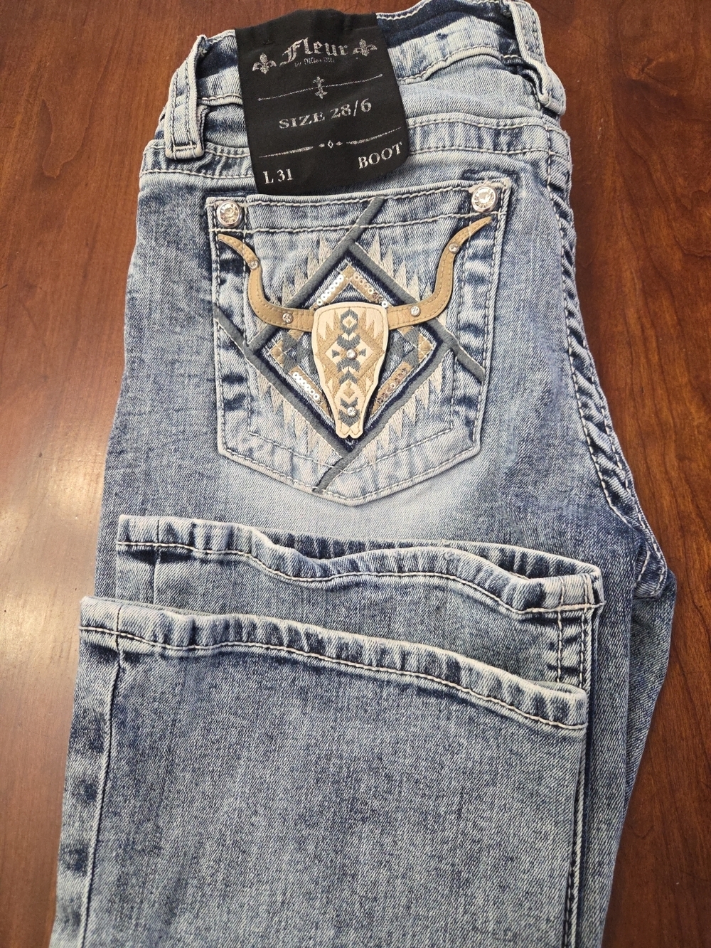 Miss Me Mid-Rise Stretch Bootcut Jea Me Light Wash Fleur Jeans 28x31 NWT